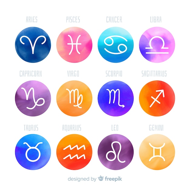 Download Watercolor zodiac signs | Free Vector
