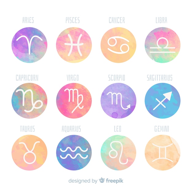 Watercolor zodiac signs Vector | Free Download