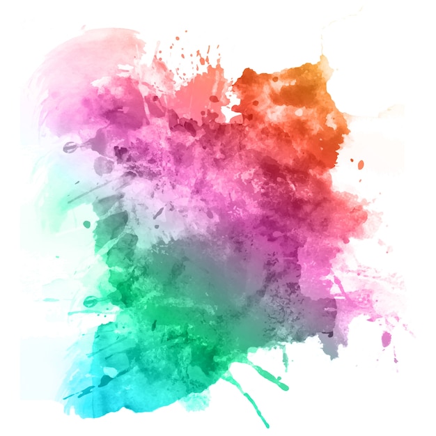 Watercolor Splash Clipart Vector, Colorful Watercolor Splash Round