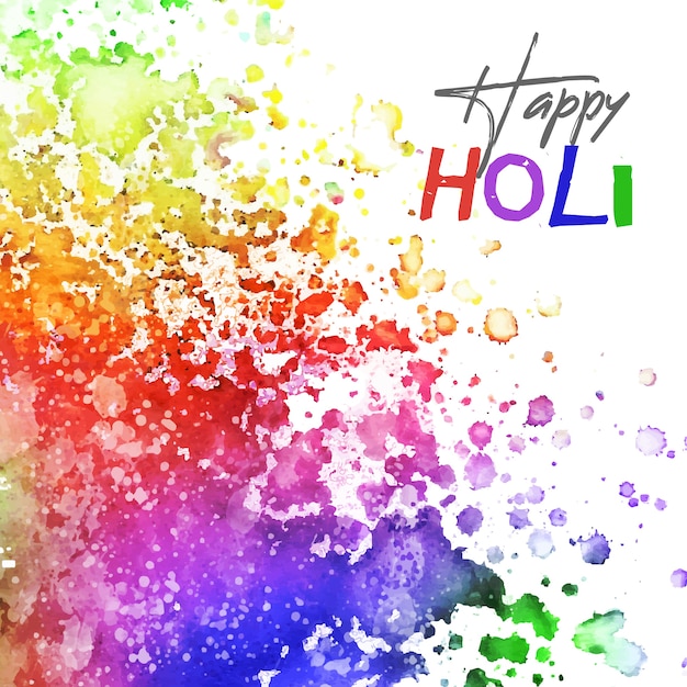 Free Vector | Watercolour vivid colours happy holi festival