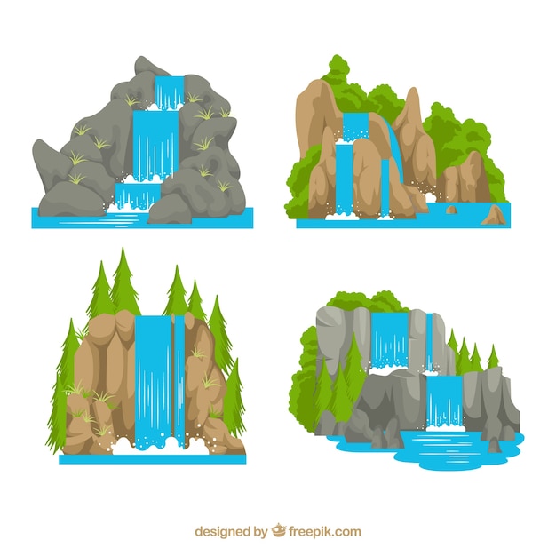 Cartoon Waterfall / Download these cartoon waterfall background or