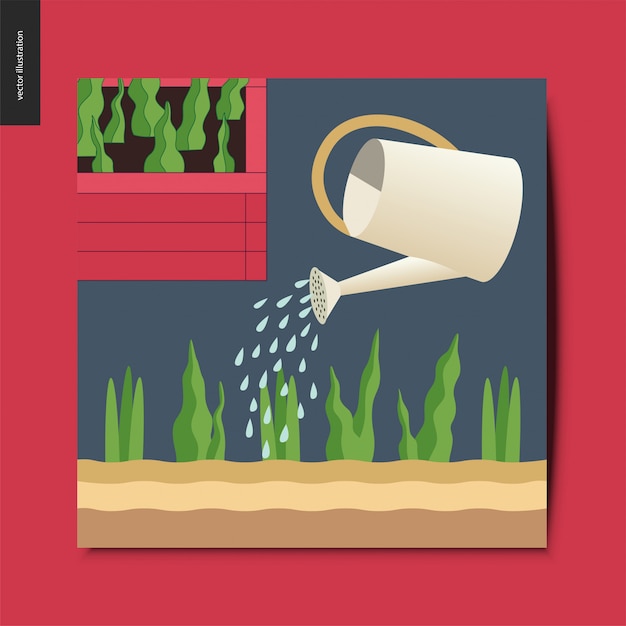 Premium Vector | Watering card