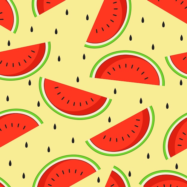 Premium Vector | Watermelon background seamless pattern.