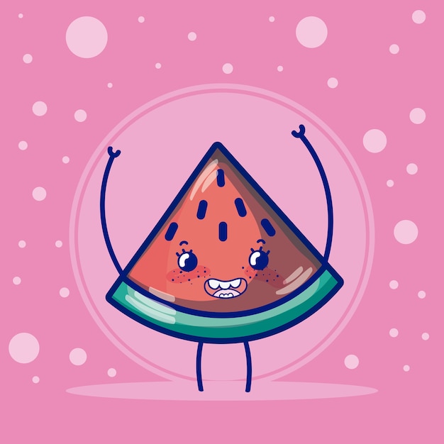 Premium Vector | Watermelon cute fruits cartoons