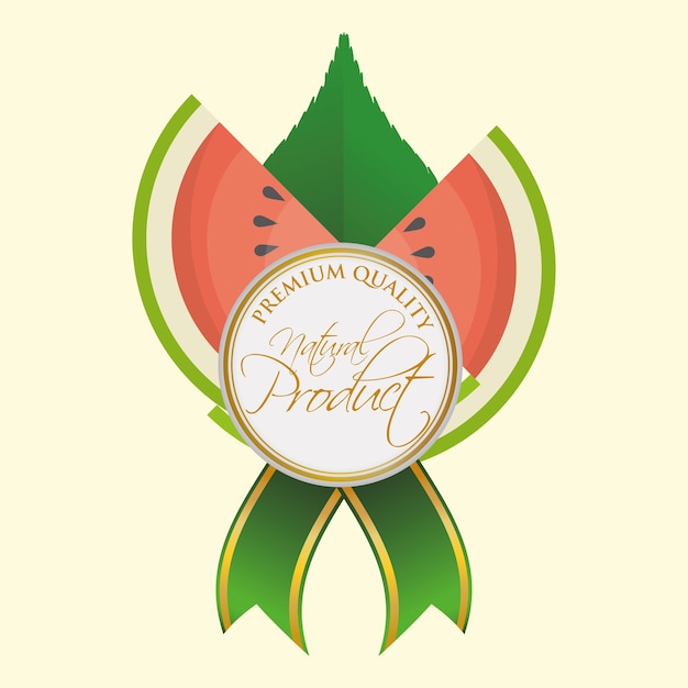 Premium Vector | Watermelon natural product label premium quality