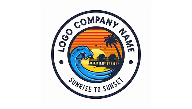 Download Free Wave Beach And Beautifull Sunset Logo Premium Vector Use our free logo maker to create a logo and build your brand. Put your logo on business cards, promotional products, or your website for brand visibility.