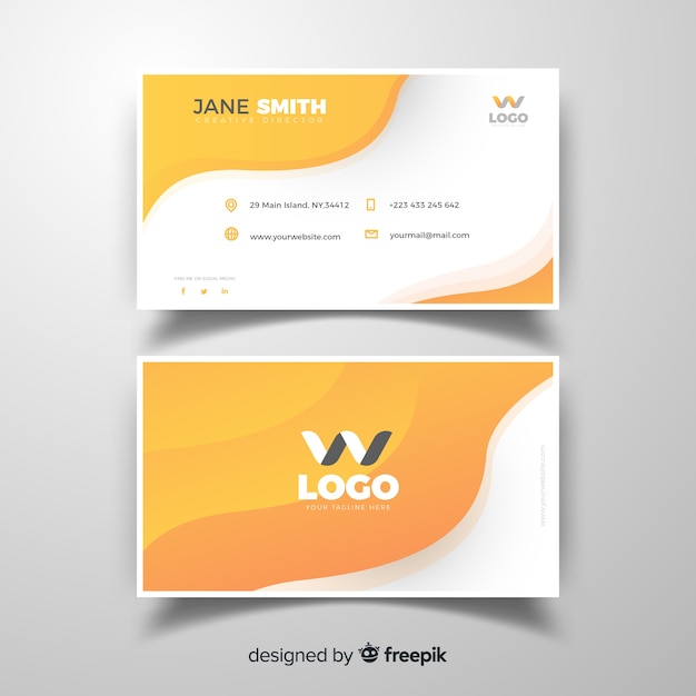 wave business card template free word download