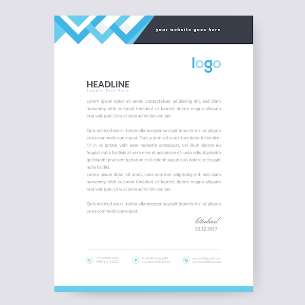 Premium Vector | Wave letterhead design