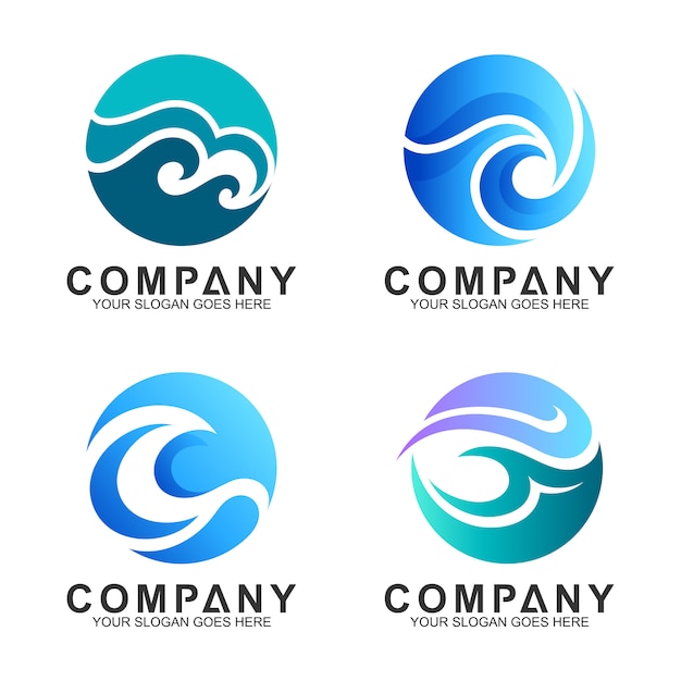 Download Free Wave Logo Collection In Circle Shape Premium Vector Use our free logo maker to create a logo and build your brand. Put your logo on business cards, promotional products, or your website for brand visibility.