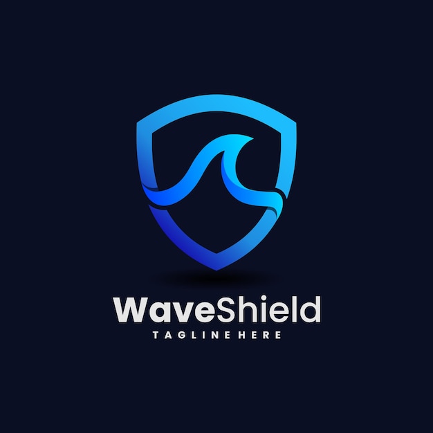 Premium Vector | Waves shield logo in modern line style