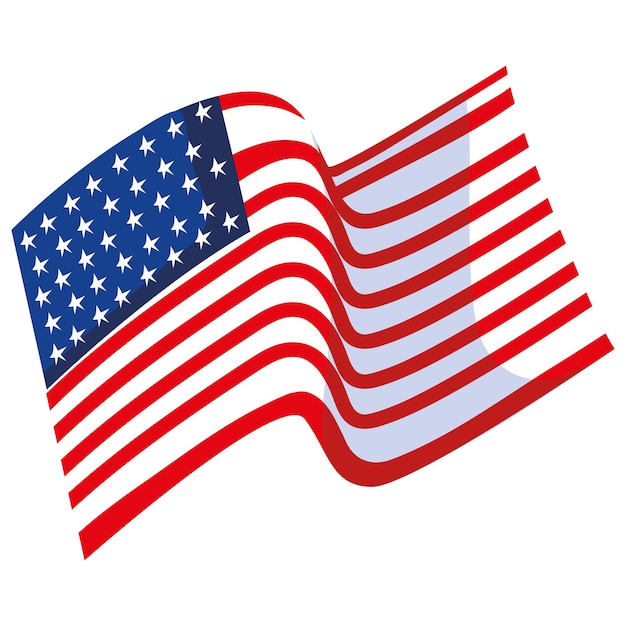 Premium Vector | Waving american flag patriotism isolated