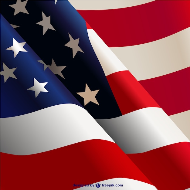 Download Waving american flag | Free Vector