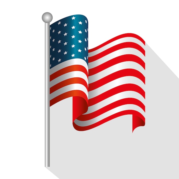Download Waving american flag | Premium Vector