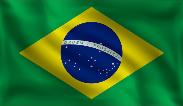 Premium Vector | Waving brazilians flag, the flag of brazil