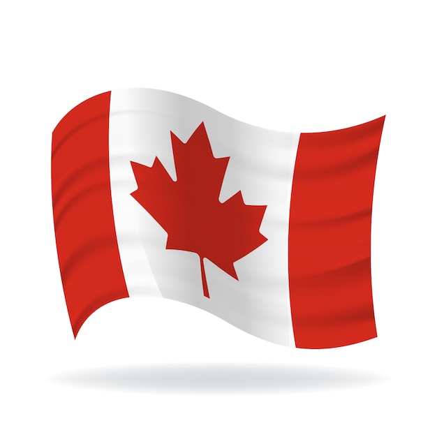 Premium Vector | Waving canada flag waving form on white background