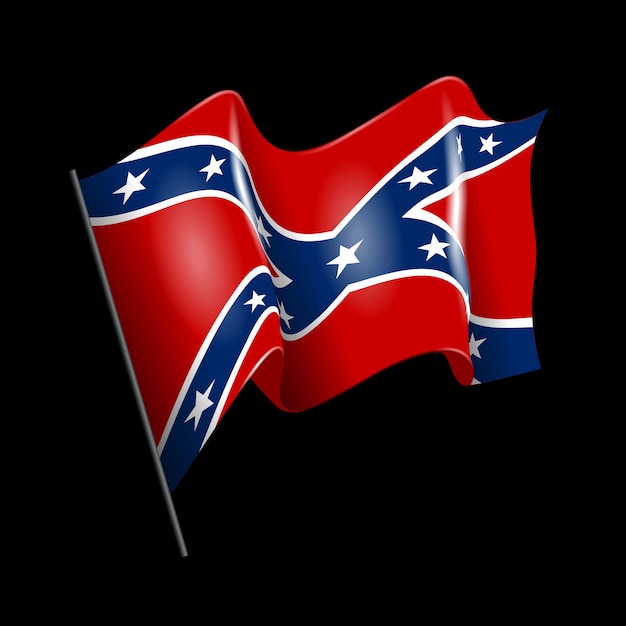 Download Waving confederate american flag | Premium Vector