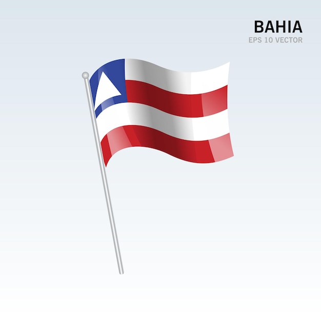 Premium Vector Waving Flag Of Bahia States Federal District Of Brazil Isolated On Gray Background