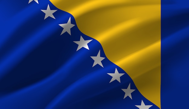 Download Premium Vector | Waving flag of the bosnia and herzegovina. waving bosnia and herzegovina flag