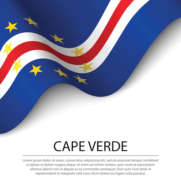 Premium Vector  Waving flag of cape verde on white background. banner or ribbon vector template 