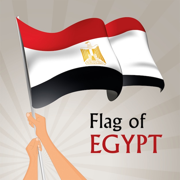 Download Waving flag of egypt. vector illustration Vector | Premium ...