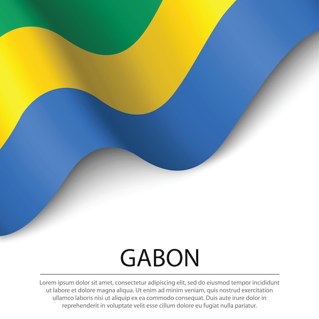 Premium Vector | Waving flag of gabon on white background. banner or ...
