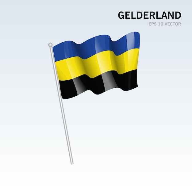 Premium Vector Waving Flag Of Gelderland Provinces Of Netherlands