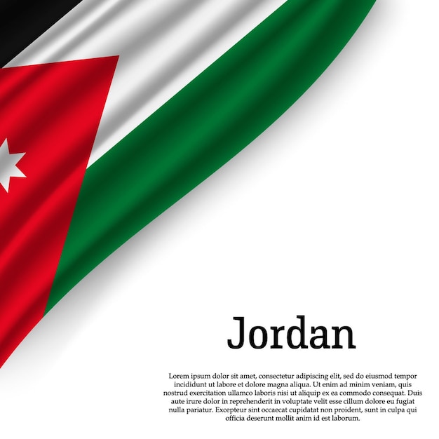 Download Premium Vector | Waving flag of jordan on white