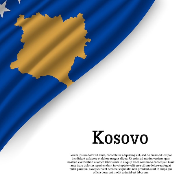 Download Premium Vector | Waving flag of kosovo on white