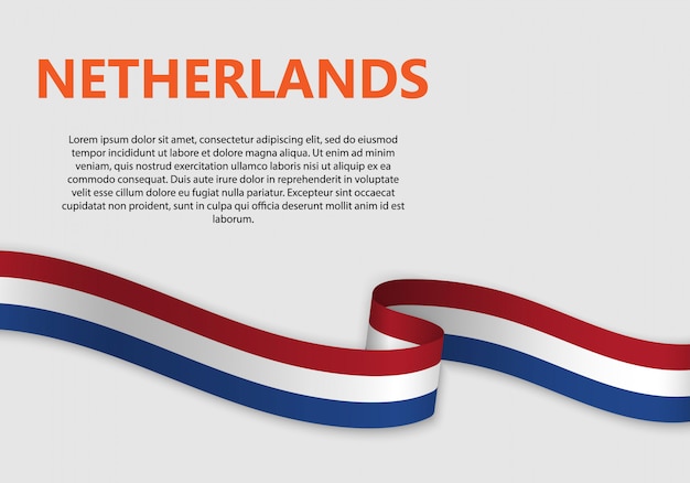 Download Waving flag of netherlands banner Vector | Premium Download