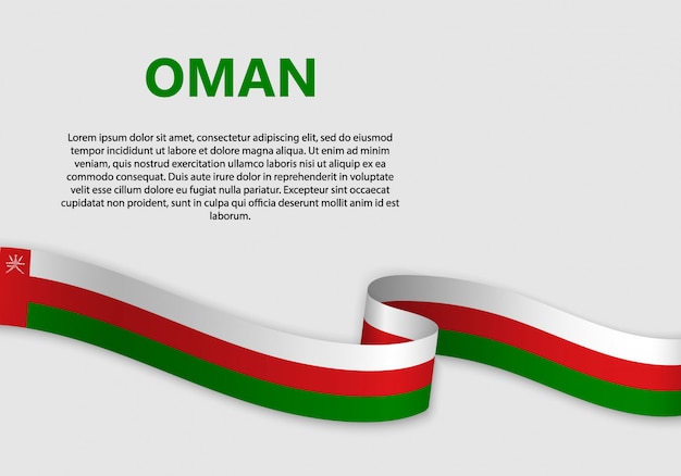 Download Waving flag of oman banner | Premium Vector