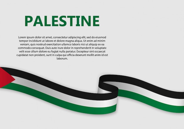 Premium Vector Waving Flag Of Palestine Banner