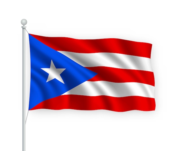 Download Premium Vector | Waving flag puerto rico on flagpole ...