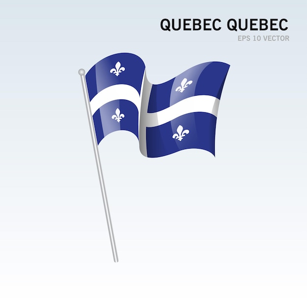 Premium Vector Waving Flag Of Quebec Quã©bec Provinces Of Canada Isolated On Gray Background 2562