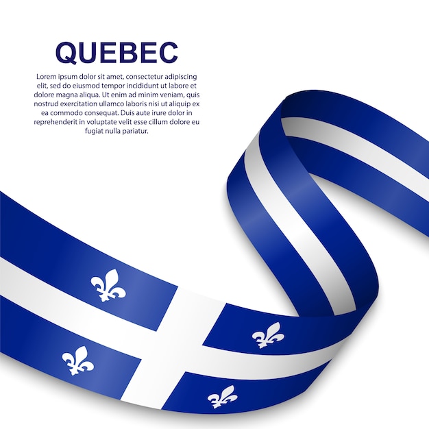 Download Waving flag of quebec | Premium Vector