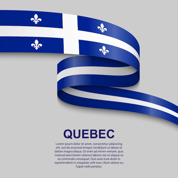 Download Waving flag of quebec | Premium Vector