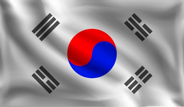 Download Waving flag of the republic of korea, the korean flag ...