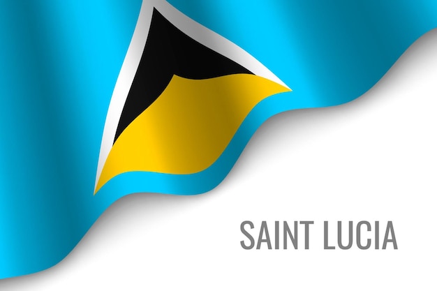 Premium Vector Waving Flag Of Saint Lucia