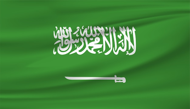 Download Waving flag of saudi arabia | Premium Vector