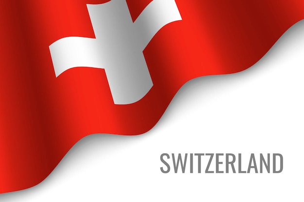 Premium Vector | Waving flag of switzerland