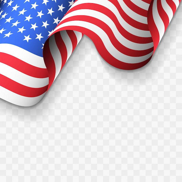 Download Waving flag of the united states of america | Premium Vector