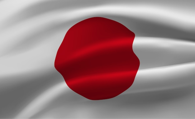 Premium Vector Waving Japan Flag Abstract Illustration