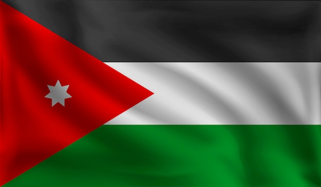 Download Waving jordanians flag, the flag of jordan | Premium Vector