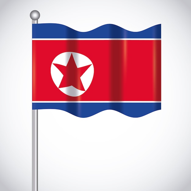 Download Waving north korea flag | Premium Vector