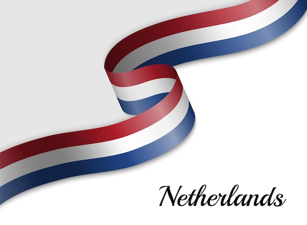 Premium Vector Waving Ribbon Flag Of Netherlands