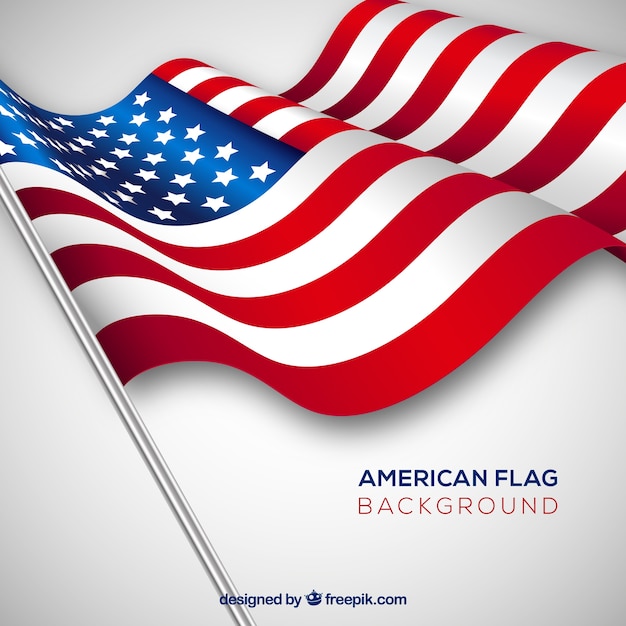 Wavy american flag in realistic design Vector | Free Download