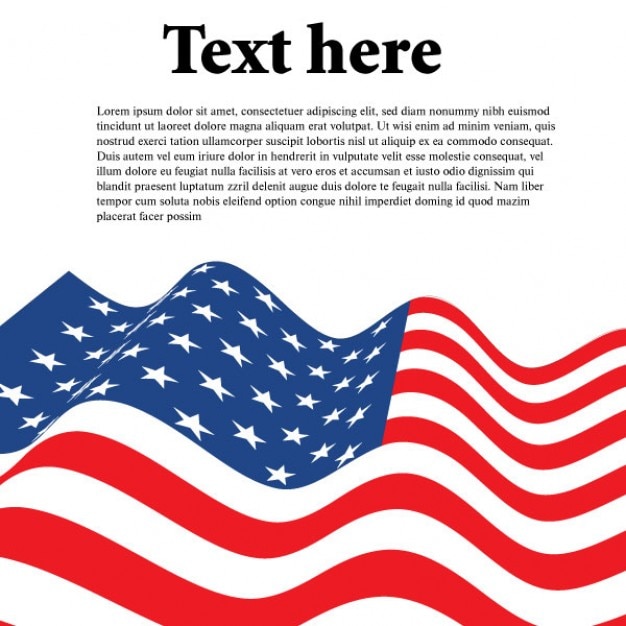 Download Wavy american flag with sheet of paper Vector | Free Download