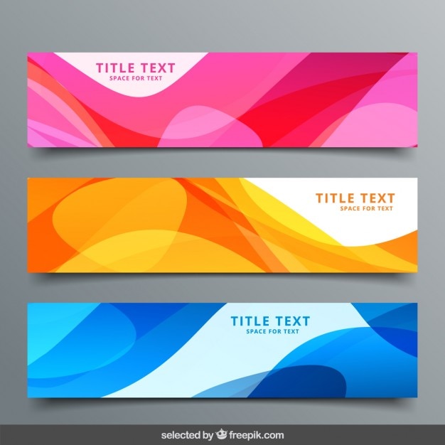 Wavy Colorful Banners Vector 