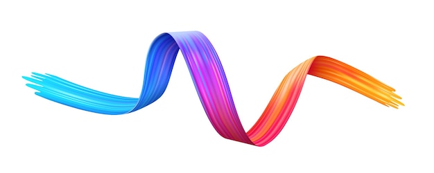 Premium Vector | Wavy colorful brushstroke or curvy ribbon shape of ...