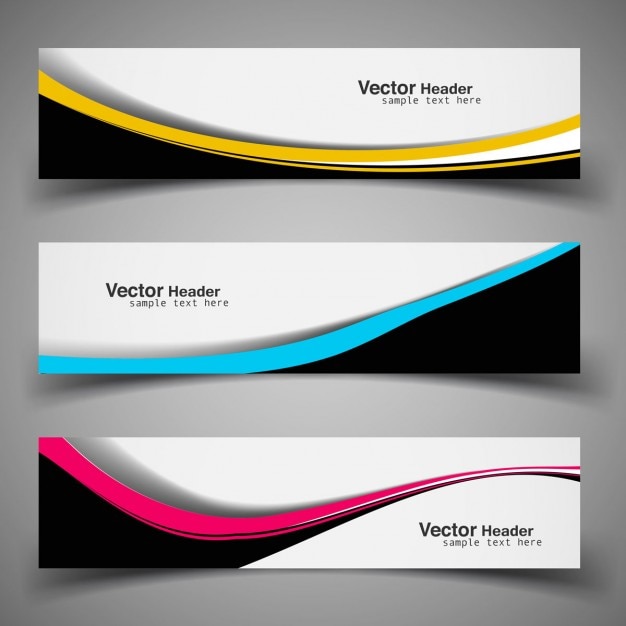 Free Vector | Wavy coloured banners collection