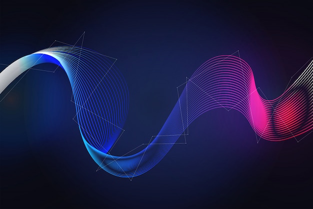 Premium Vector | Wavy futuristic digital technology background